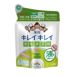 Кухонное мыло для рук  "KireiKirei" с антибактериальным эффектом 200 мл, мягкая упаковка