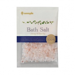 Гималайская розовая соль и морская соль из залива Шарк-Бэй для принятия ванны "Bath Salt Novopin Natural Salt" 50г/144