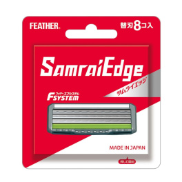 Запасные кассеты с тройным лезвием для станков Feather «Samrai Edge» 8 шт. 