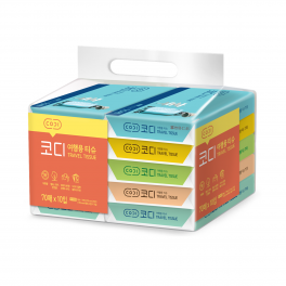 Компактные бумажные салфетки "Codi  Travel Tissue" (двухслойные) 70 листов х 10 упаковок