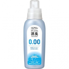 Кондиционер для белья "SOFLAN" (блокирующий восприятие посторонних запахов "Premium Deodorizer Ultra Zero-0.00" - аромат чистоты с нотой кристального мыла) 530 мл, флакон 