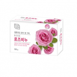 Успокаивающее и увлажняющее туалетное мыло с экстрактом дамасской розы "Rose Beauty Soap" кусок 100 г