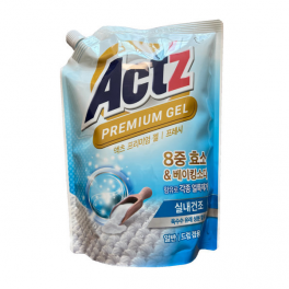 Концентрированный гель "Act’z Premium Gel" для стирки белья для машин с вертикальной и горизонтальной загрузкой (аромат мяты) мягкая упаковка с крышкой, 1 л