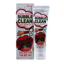 Зубная паста «Mukunghwa» / «Dubble Clean» кремовая с очищающими пузырьками и экстрактом красного грейпфрута (коробка) 110 г 