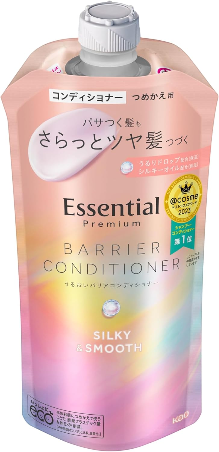 Кондиционер "Essential Premium" для повреждённых волос разглаживающий кутикулу «Шёлк и гладкость» 340 мл 