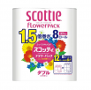 Мягкая туалетная бумага Crecia "Scottie Flower PACK 1.5" плотной намотки, двухслойная 8 рулонов (37,5 м) 