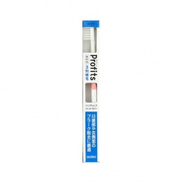 Зубная щётка "Ebisu Profits" с УЗКОЙ чистящей головкой, ПЛОСКИМ срезом и скруглёнными щетинками (для удаления налёта, средней жёсткости)