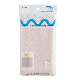Мочалка для тела с плетением «Сетка» и хлопковыми нитями "Pure Cotton Shower Towel" (жёсткая) размер 28 см х 100 см