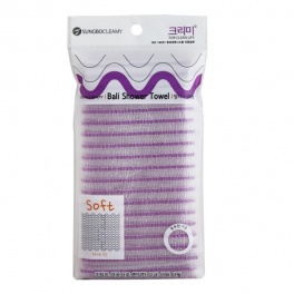 Мочалка для тела с плетением «Волна» полосатая "Bali Shower Towel" (особо мягкая) размер 27 см х 100 см 