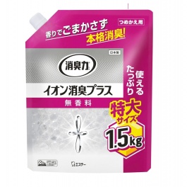  Сменная упаковка для ионного нейтрализатора неприятных запахов для комнаты и туалета "SHOSHU RIKI" (без аромата) с зип-локом 1,5 кг, мягкая упаковка с крышкой