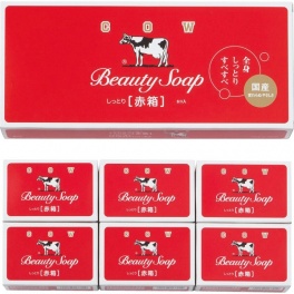 Молочное косметическое увлажняющее мыло "Beauty Soap" красная упаковка 6 шт × 100 гр