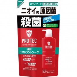 Мужское дезодорирующие жидкое мыло для тела с ментолом "PRO TEC"  330 мл (мягкая упаковка)