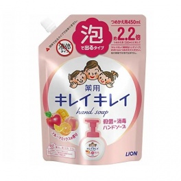 Мыло-пенка для рук "KireiKirei" с ароматом МИКСА фруктов 450 мл, мягкая упаковка с крышкой