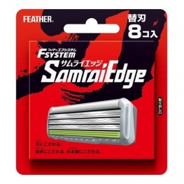 Запасные кассеты с тройным лезвием для станка Feather F-System "Samurai Edge" 8 шт