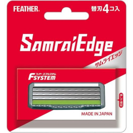 Запасные кассеты с тройным лезвием для станков Feather «Samrai Edge» 4 шт.