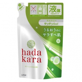 Увлажняющее жидкое мыло для тела “Hadakara" с ароматом зеленых фруктов (для жирной кожи) 340 мл, мягкая упаковка