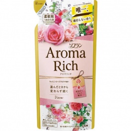 Кондиционер для белья "AROMA" (ДЛИТЕЛЬНОГО действия "Aroma Rich Diana" / "Диана" с богатым ароматом натуральных масел  (женский аромат)) 400 мл, мягкая упаковка  