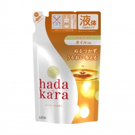 Увлажняющее жидкое мыло для тела "Hadakara" с ароматом безупречной розы (для сухой и огрубевшей кожи) 340 мл, мягкая упаковка 