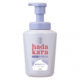 Бархатное увлажняющее мыло-ПЕНКА для тела "Hadakara" с прохладным травяным ароматом (дезодорирующее, для всех типов кожи) 550 мл, флакон