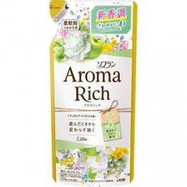 Кондиционер для белья "AROMA" (ДЛИТЕЛЬНОГО действия "Aroma Rich Ellie" / "Элли" с богатым ароматом натуральных масел (аромат унисекс)) 400 мл, мягкая упаковка 