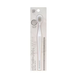 ШИРОКАЯ 6-рядная зубная щётка "EGOROUND" c тонкими щетинками и современной ручкой (мягкая), цвет белый 