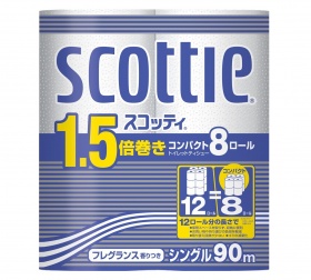 Туалетная бумага Crecia "Scottie 1.5" однослойная (90 м) 8 шт