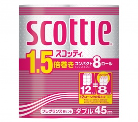 Туалетная бумага Crecia "Scottie 1.5" двухслойная (45 м) 8 шт