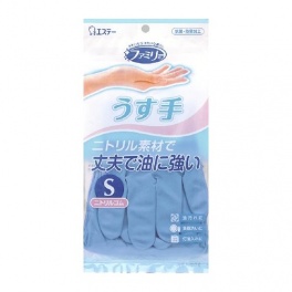 Резиновые перчатки “Family” (тонкие, без внутреннего покрытия) синие РАЗМЕР S, 1 пара