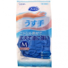 Резиновые перчатки “Family” (тонкие, без внутреннего покрытия) синие РАЗМЕР M, 1 пара