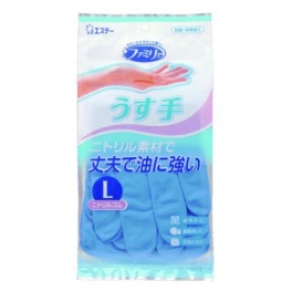 Резиновые перчатки “Family” (тонкие, без внутреннего покрытия) синие РАЗМЕР L, 1 пара