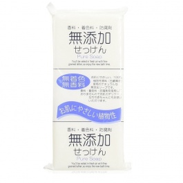 Натуральное кусковое мыло без добавок для всей семьи "No added pure soap" 3 шт * 125 г