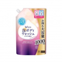 Увлажняющее мыло-пенка "Wins Foaming Body Soap" для тела с гиалуроновой кислотой (цветочный аромат) 1000 мл, мягкая упаковка с крышкой 