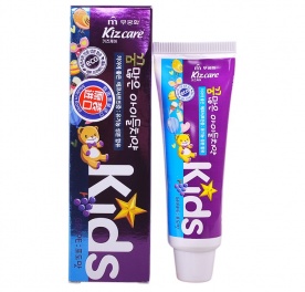 Детская гелевая зубная паста "Kizcare Kids" с 2 лет с ярким вкусом винограда  (коробка) 75 г 