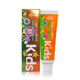 Детская гелевая зубная паста "Kizcare Kids" с 2 лет с ярким тропическим вкусом  (коробка) 75 г