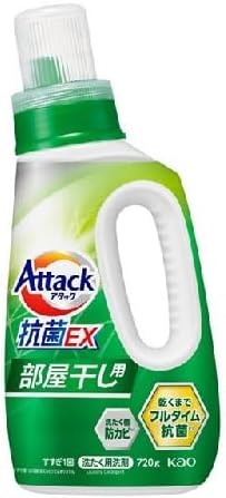 Жидкое средство для стирки "Attack Antibacterial EX" (концентрат / сушка в помещении) 720 г, флакон 