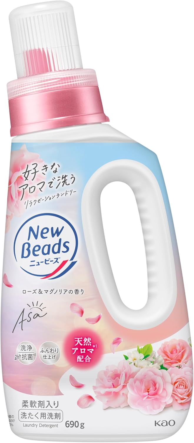 Жидкое средство "New Beads" для стирки (с кондиционером / ароматизирующее роза и магнолия) 690 г 