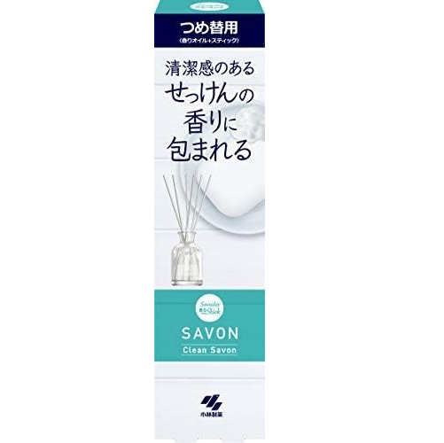 Ароматический диффузор для дома с палочками "Kobayashi CLEAN SAVON" «Море» (без стеклянного флакона / наполнитель + палочки) 70 мл 