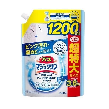 Жидкость чистящая для ванны "Magiсclean" (предотвращающая образование розовой и чёрной плесени, с антибактериальным эффектом) 1200 мл, мягкая упаковка с крышкой