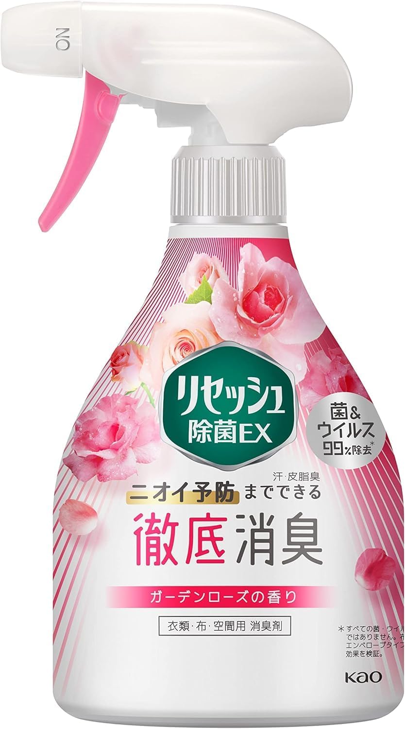 Кондиционер-спрей "Resesh Antibacterial EX" для белья (дезодорирующий, антибактериальный, аромат садовой розы) 370 мл, флакон с  распылителем 