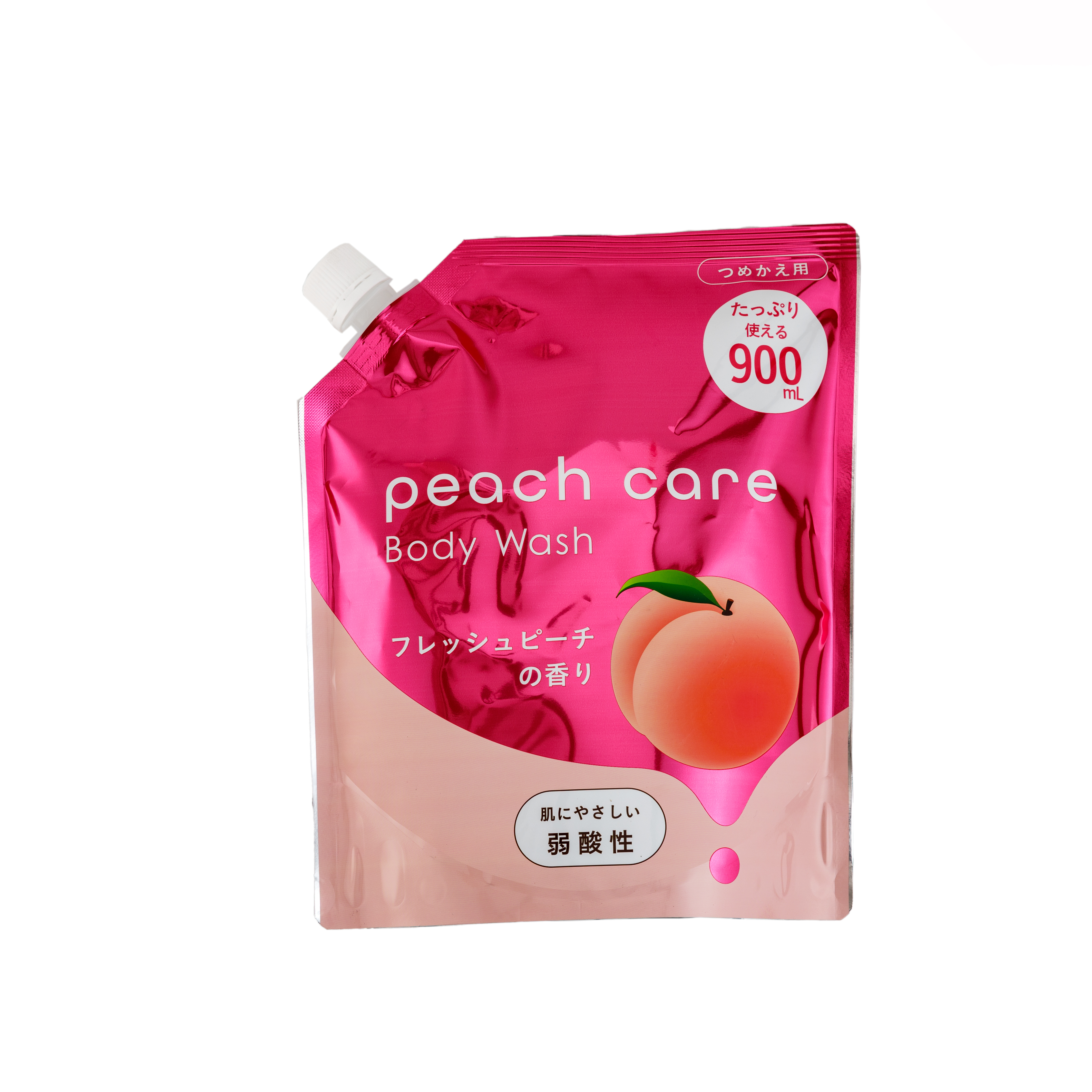 Слабокислотное жидкое мыло "Peach Care Body Wash" для тела (аромат сочного персика) 900 мл, мягкая упаковка с крышкой
