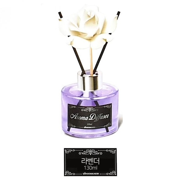 Жидкий освежитель воздуха "Aroma Diffuser" (стеклянный флакон + палочки / лаванда) 130 мл