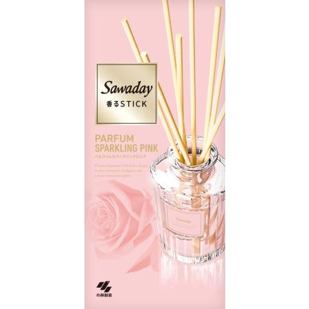 Ароматический диффузор для дома с палочками "Kobayashi PARFUM SPARKLING PINK" «Parfum Sparkling Pink» (рифлёный флакон + наполнитель + палочки) 70 мл 