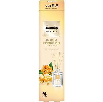 Ароматический диффузор для дома с палочками "Kobayashi PARFUM KINMOKUSEI" «Османтус» (без рифлёного флакона / наполнитель + палочки) 70 мл 