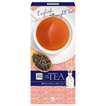 Ароматический диффузор для дома с палочками "Kobayashi ENGLISH STRAIGHT TEA" «Цветочный» (стеклянный флакон + наполнитель + палочки) 70 мл 