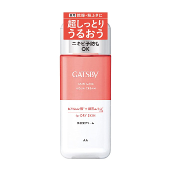 Мужской увлажняющий лосьон "Gatsby Skin Care Aqua Cream" для ухода за огрубевшей, проблемной кожей, склонной к Акне (для сухой кожи) 200 мл
