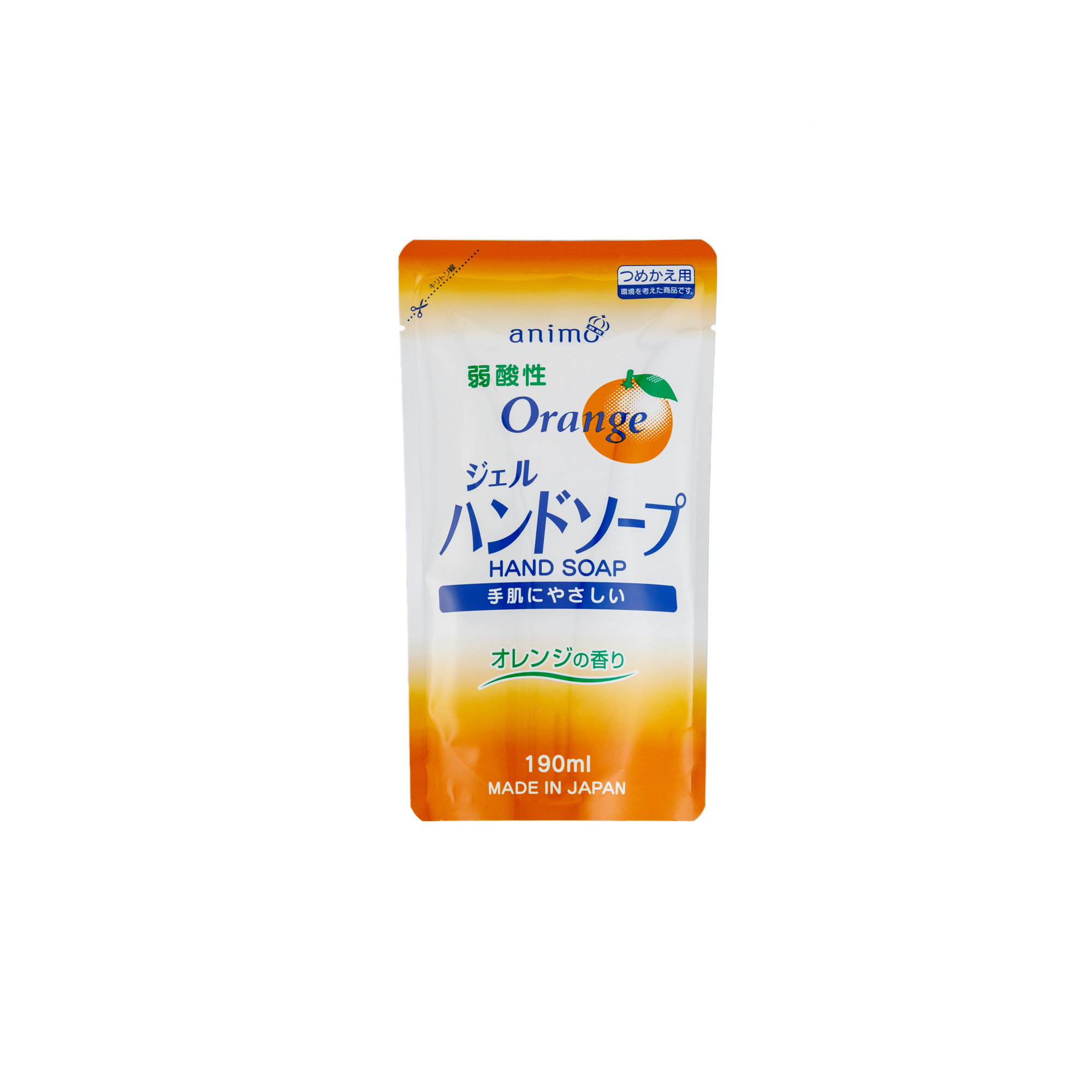 Слабокислотное мыло "Animo Hand Soap" для рук (аромат апельсина) 190 мл, сменная упаковка