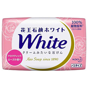 Натуральное увлажняющее туалетное мыло "White" со скваланом (роскошный аромат роз) 130 г