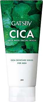 Мужская увлажняющая крем-пенка "Gatsby Cica Deep Medi Facial" для умывания склонной к сухости и раздражениям кожи (с натуральными экстрактами) 130 г 