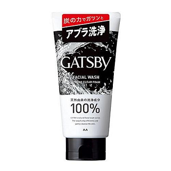 Мужская матирующая крем-пенка "Men’s Gatsby Strong Clear Foam" для умывания и удаления жирного блеска (с суперохлаждающим эффектом) 130 г / 36