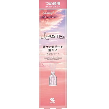 Ароматический диффузор для дома с палочками "Kobayashi POSITIVE EMOTION" «Цветы и ваниль» (без стеклянного флакона / наполнитель + палочки) 70 мл